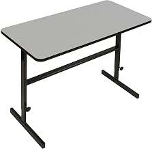 Correll CST2448-15 - Adjustable Standing Height Table/Work Station, 24"x48", Gray Granite, Adjusts from 34" - 42", Perfect for Sitting or Standing