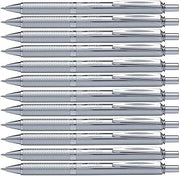 Pentel EnerGel Sterling Rollerball, 0.7 mm Tip, Silver Barrel, Black Ink (Pack of 12)