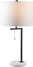 JONATHAN Y Alyssa Table Lamp 24.5" Metal Marble, Black/White