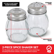Stock Your Home 2 / Clear / 6.0 ounces Salt & Pepper Shaker Sets