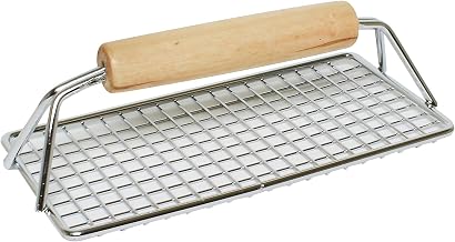 Thunder Group SLBP0804W Bacon Press, 8" x 4", Chrome-Plated, Wood Handle, Case of 48