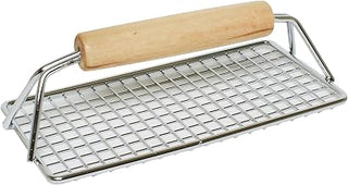 Thunder Group SLBP0804W Bacon Press, 8" x 4", Chrome-Plated, Wood Handle, Case of 48