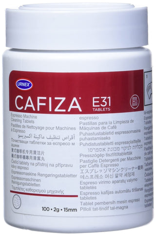 Cafiza Professional Espresso Machine Cleaning Tablets by Urnex – 100 Count (Pack of 1), 12-E31-UX100, White, Model 12-E31-UX100