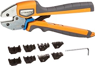 Thomas & Betts ERG4 Sta-Kon Ergonomic Crimp Tool for Installing Wire Ferrules, #26-1/0 AWG, Orange/Black Handle