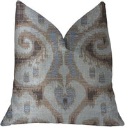 Paragon Brown Blue & Beige Luxury Throw Pillow 20 x 20 in.