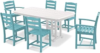Polywood La Casa Café Dining Set, Aruba/White