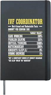 IVF Coordinator In Vitro Fertilisation Nutrional Hardcover Journal, Black