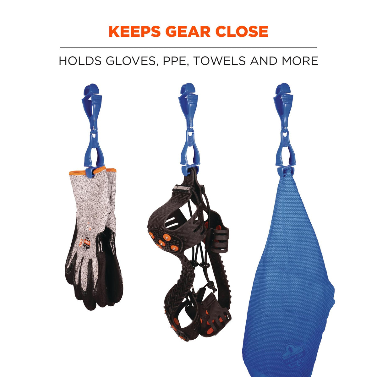 Squids Grabber Clip by Ergodyne – 100 Count (Pack of 1), Copolymer, Blue, Model 19117