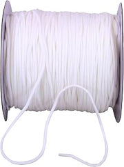 Reliant Ribbon Elastic for Masks - Round Nylon (3.0mm), White, 1/8 Inch, 150 Yards