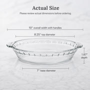 Kingrol Glass Pie Dishes with Handles, 8.25 Inch, Set of 3, Clear