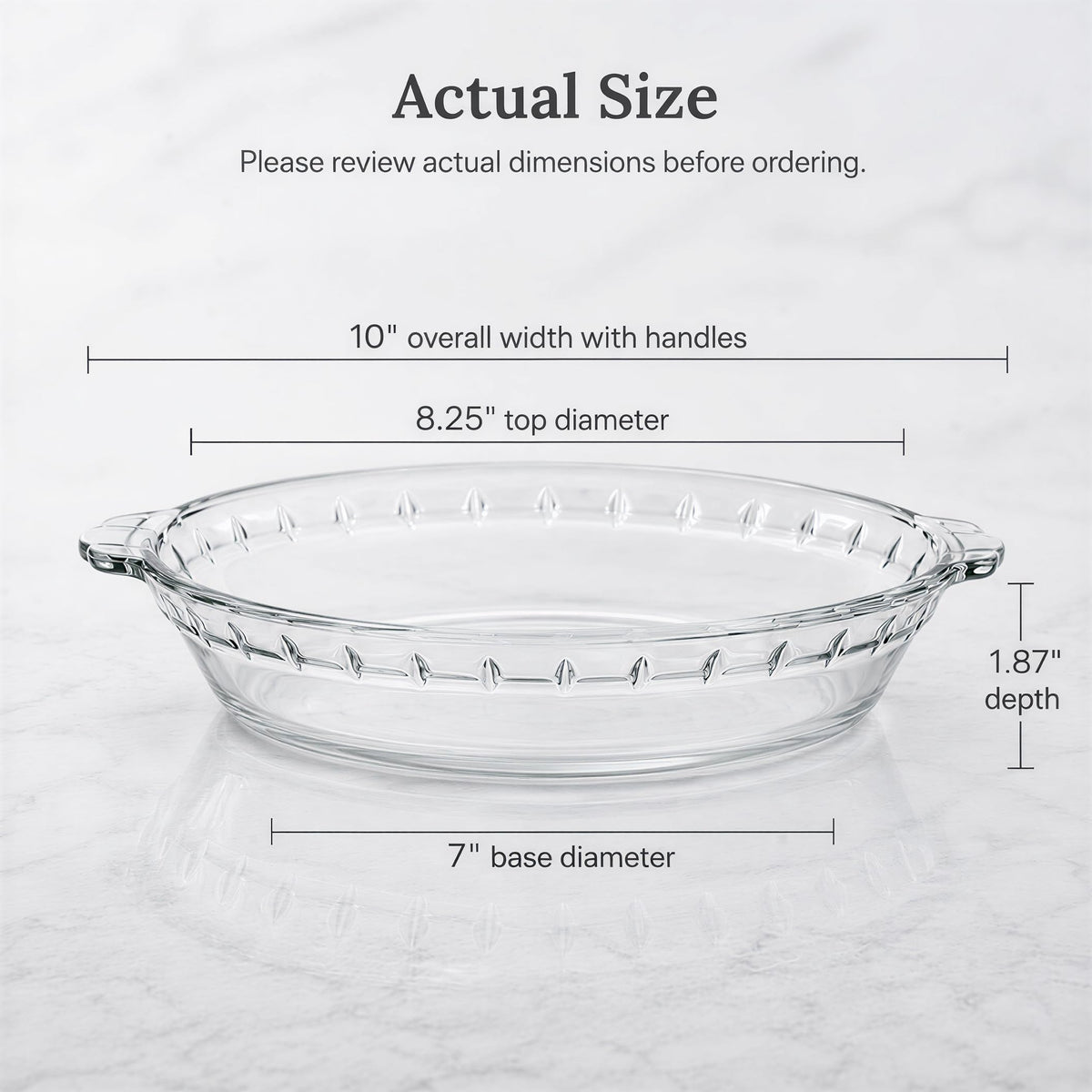 Kingrol Glass Pie Dishes with Handles, 8.25 Inch, Set of 3, Clear