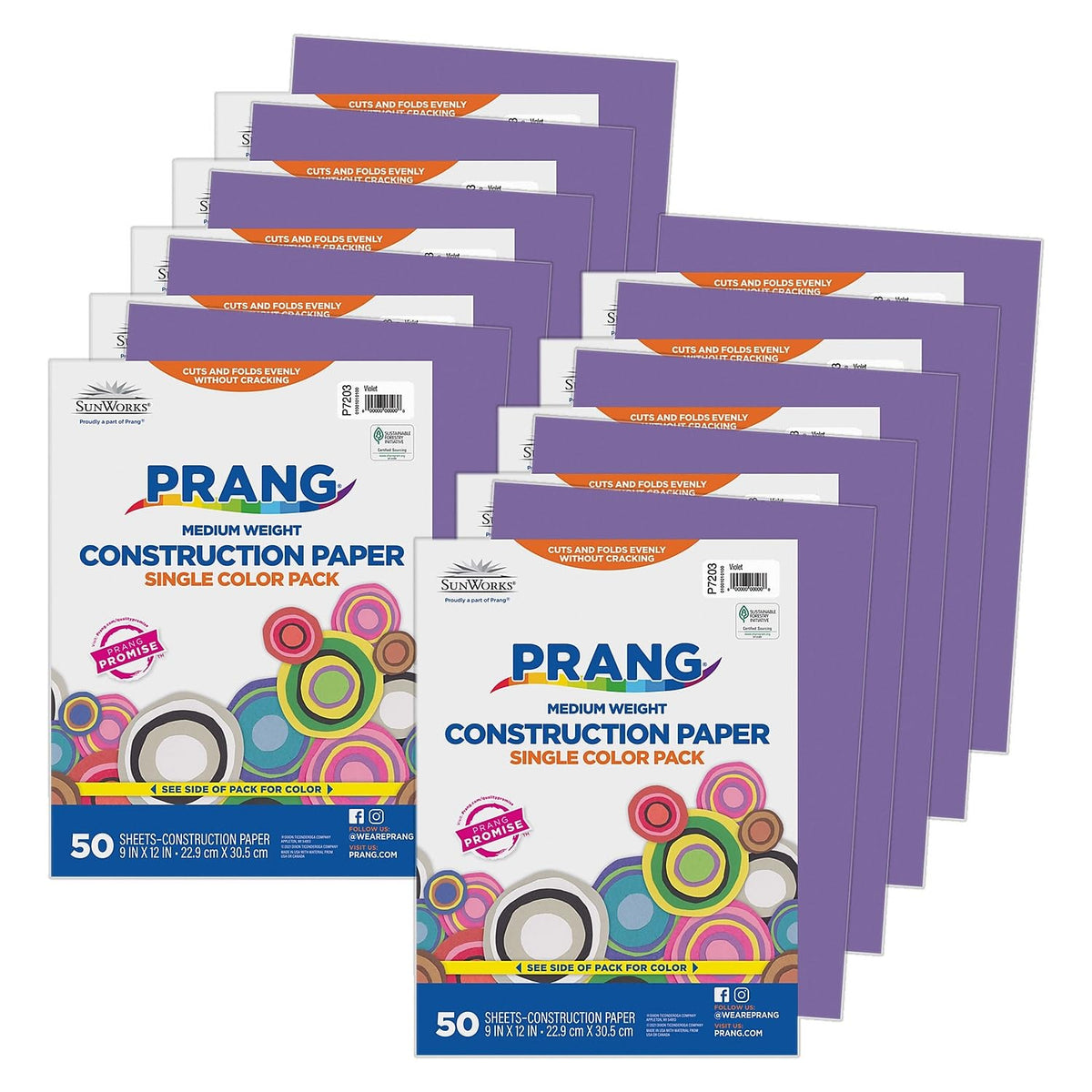 Prang Construction Paper by DIXON TICONDEROGA CO - PACON – 9 x 12 inches, Paper, Violet, Pack of 10, Model PAC7203-10