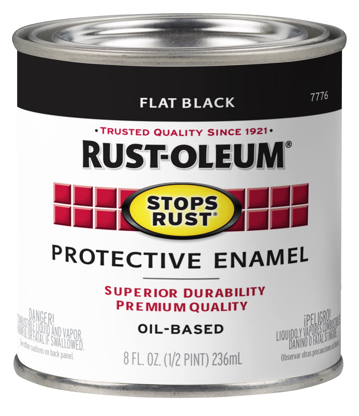 Stops Rust Brush On Paint by Rust-Oleum – 8 Fl Oz (Pack of 1), oil based, Flat Black, Model 7776730