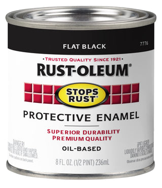 Stops Rust Brush On Paint by Rust-Oleum – 8 Fl Oz (Pack of 1), oil based, Flat Black, Model 7776730