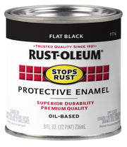 Rust-Oleum Flat Black / 8 Fl Oz (Pack of 1) / 1 Interior & Exterior House Paint