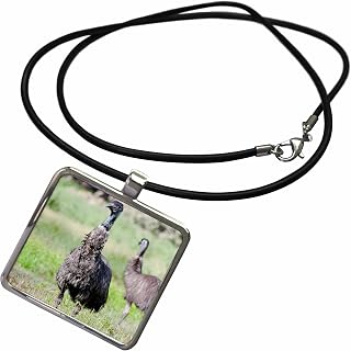 3dRose Emu wildlife, Victoria, Australia - AU01 MZW0316 - Martin Zwick Necklace With Rectangle Pendant