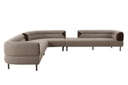 Plume - Modern Brown Fabric Sectional Sofa by Limari Home – Fabric, Brown, Model LIM-83146