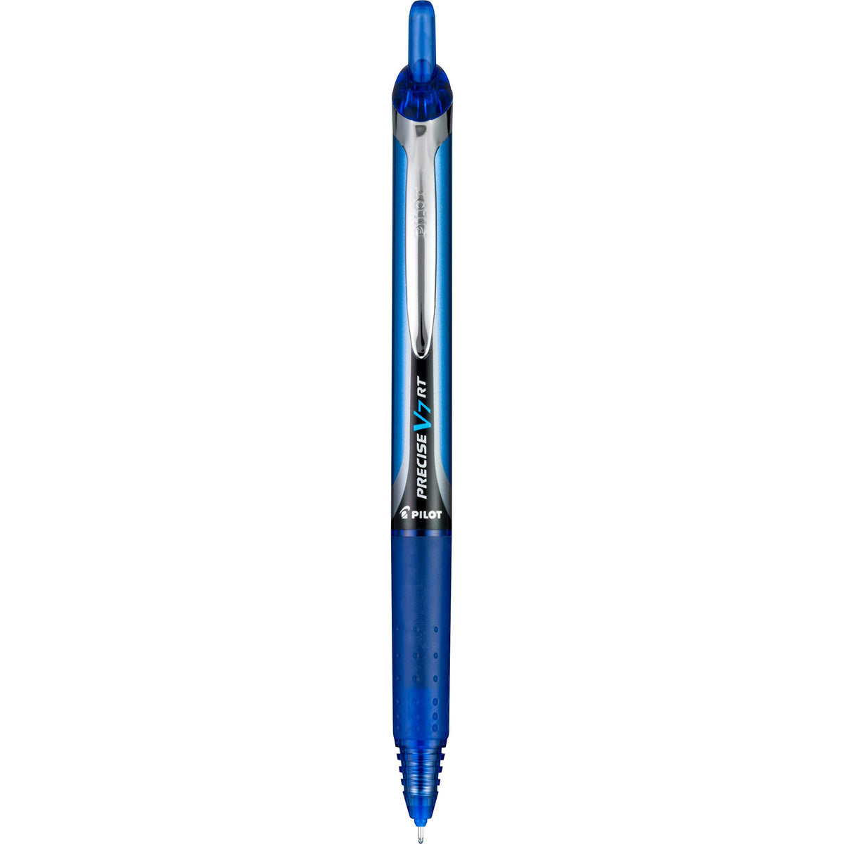 Precise V7 RT Retractable Rollerball Pens by PILOT – 8 Count (Pack of 1), Metal, Blue, Model P7RB8BLU-AMZ