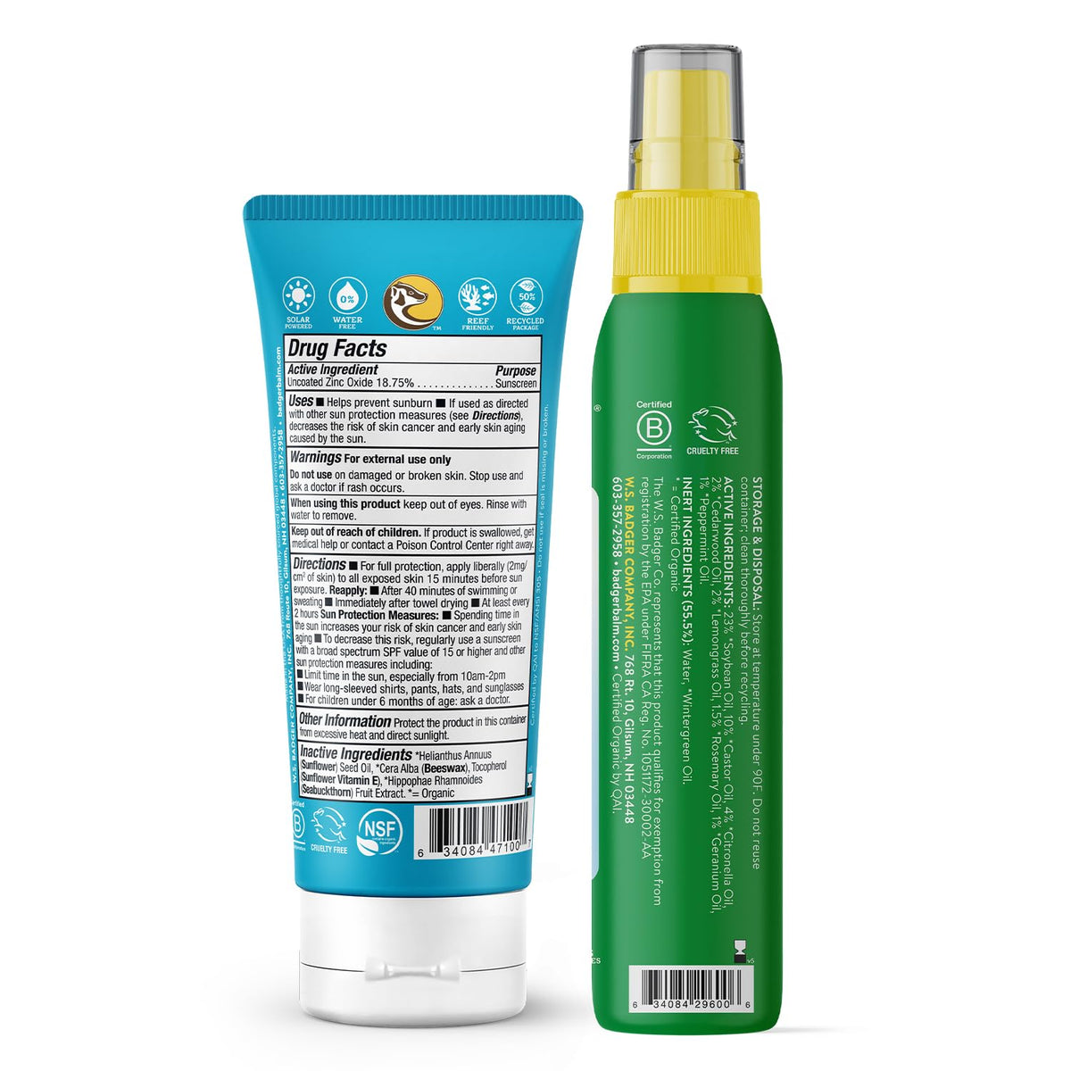 SPF 30 Mineral Sunscreen and Bug Spray by Badger – Commercial Grade