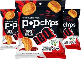 popchips Potato Chips BBQ 0.8 Oz (Pack of 3)