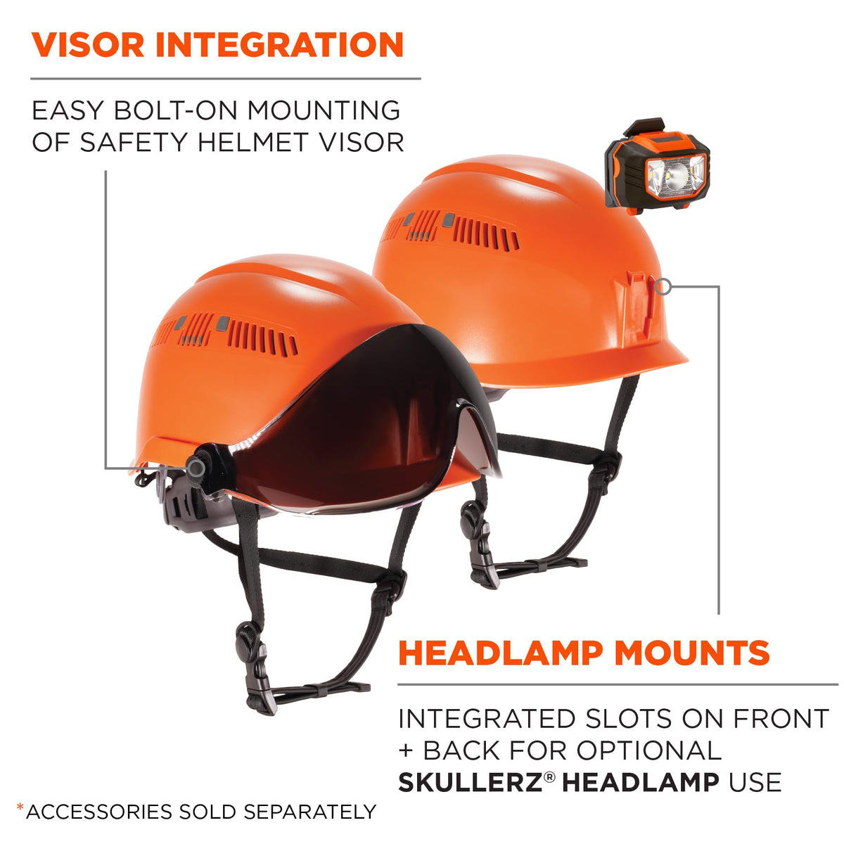 Ergodyne Orange / 6.5 – 8 / Safety Helmet - Type 2, Class C Hard Hats