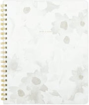 Mead Spiral Notebook 9" x 11", 160 Pages, Hardcover, West Village, White Floral (WV0059F)