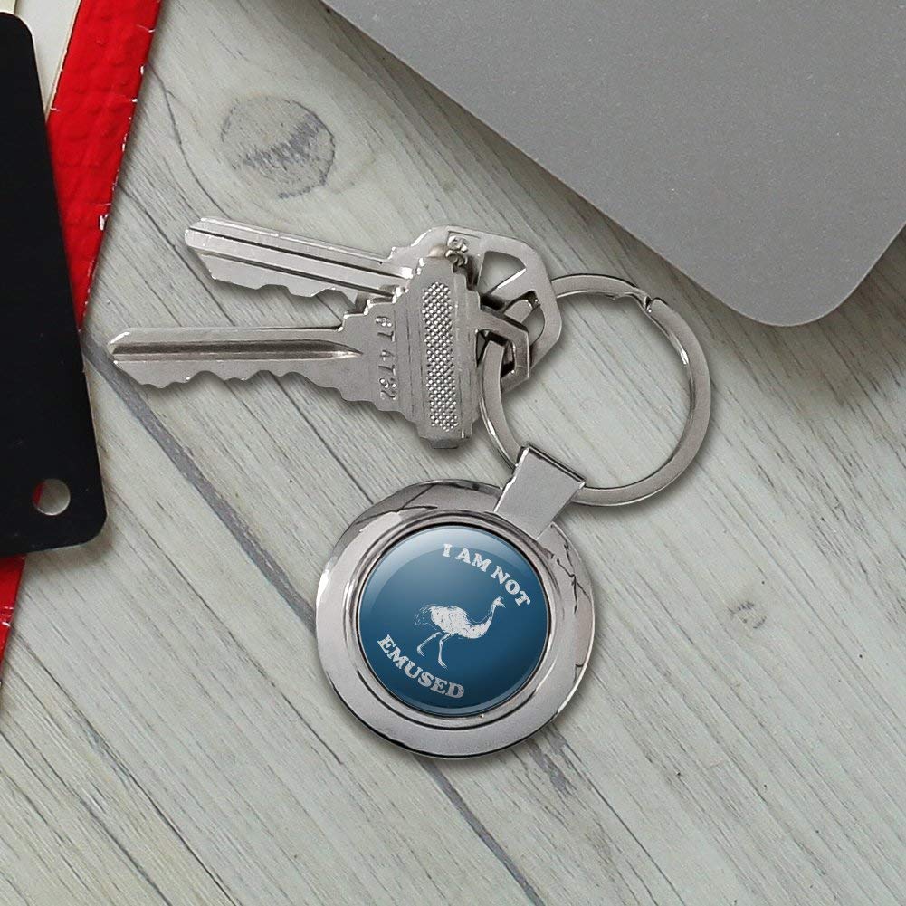 I Am Not Emused Emu Amused Funny Humor Keychain Classy Round Chrome Plated Metal by GRAPHICS & MORE – One Size, Metal, Chrome, Model K.ROUND.QQBCRLCTC.Z003249_8