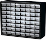 Akro-Mils 64-Drawer Plastic Storage Cabinet, 20"W x 6"D x 16"H, Black