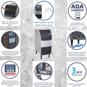 Undercounter Medium Cube 15" Ice Maker - 60 lb/Day by Scotsman – 60 lb / Day - 36 lb Storage - Medium Cube, 36 pounds, Model CU0415MAX-1