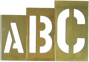 8" Brass Interlocking Stencil Gothic Style Letters, 33 Piece Kit