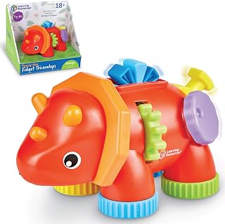 Learning Resources Tracy the Fidget Triceratops - Toddler Montessori Toys, Stacking Shape, Gifts for Boys and Girls, Sorting and Matching Skill Activities, Educational Games, Ages 18 Months+