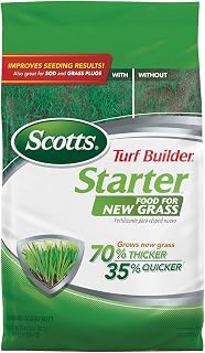 Scotts Turf Builder Starter Food for New Grass, 42 lb. - Lawn Fertilizer for Newly Planted Grass, Also Great for Sod and Grass Plugs - Covers 14,000 sq. ft. | Use When Planting Lawn Seed, Covers 14,000 sq. ft.