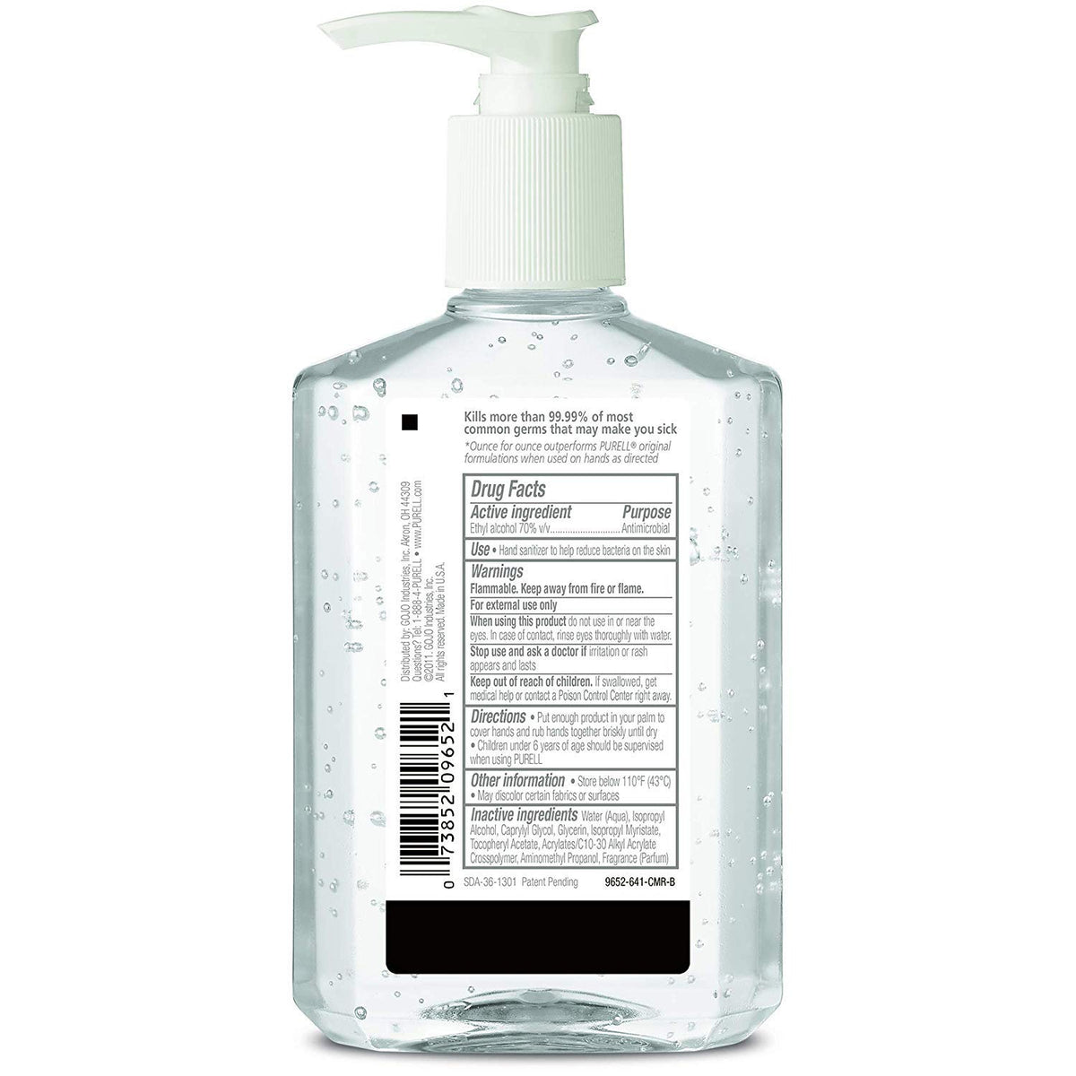 Advanced Hand Sanitizer Refreshing Gel by Purell – 8 Fl Oz (Pack of 4), Pack of 4, Model GI-9652-4-A