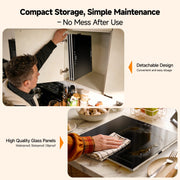 FEPPO Electric Warming Tray, 3-Panel Modular System, Deep Black