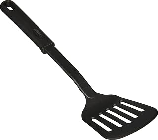 Winco Nylon Slotted Spatula, Black Medium, 12-3/4"