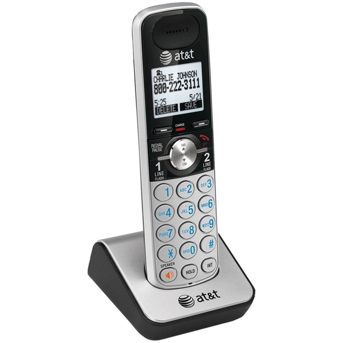 AT&T Accessory Handset / Silver/black / 1 Landline Phones