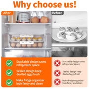 MesRosa Deviled Egg Carrier with Lid, 24 Egg Capacity, 2 Pack White