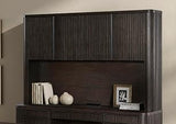 Contemporary Executive Hutch With Wood Doors Fully Assembled Brown