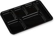Carlisle FoodService Products Right-Hand 6-Compartment Tray, 10" x 14", Black, (Pack of 24)