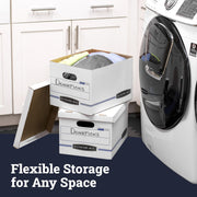 Bankers Box 10 / True / White/Blue Storage File Boxes