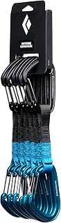 BLACK DIAMOND Hotwire Rock Climbing Quickdraw, Desert Sky (6-Pack) 12 cm | wiregate design resists gate flutter and freezing, for alpine routes, trad climbing, sport climbs, anchors, and rappels