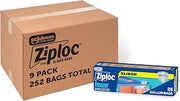 Ziploc Gallon Food Storage Freezer Slider Bags, Bulk Freezer Bags for Meal Prep, Durable, 252 Count