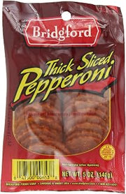 Bridgford Pepperoni, Thick Sliced, 5-Ounce Packages