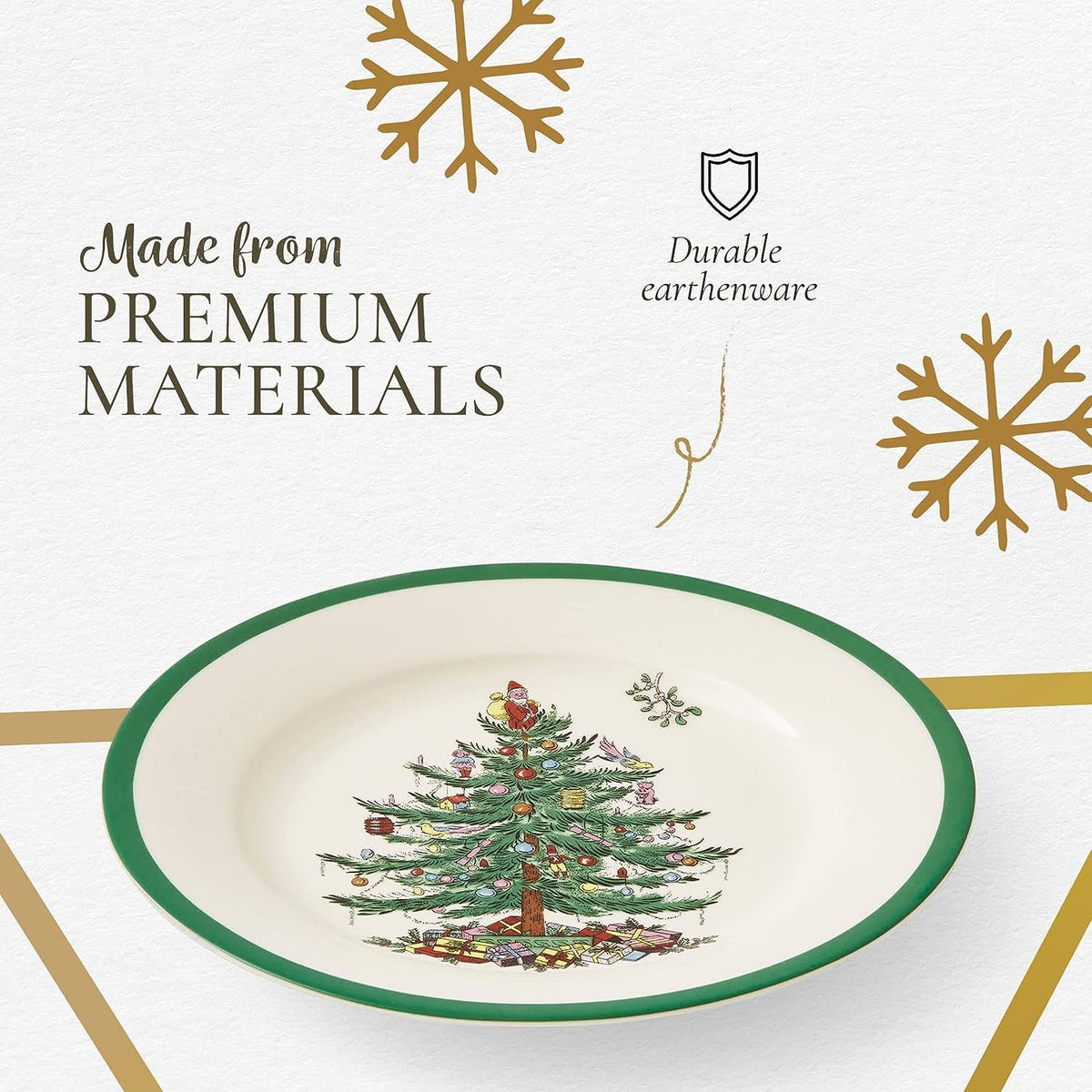 Spode Christmas Tree Salad Plates, Set of 4, 8 Inch