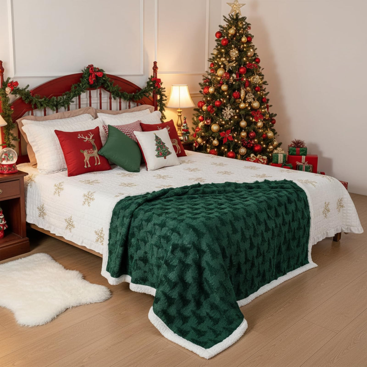Remagr Christmas Tree Throw, 50 x 60 Inches, Green