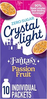 Crystal Light Drink Mix, 10 packets, Passion Fruit, 0.12 oz | Zero Sugar & 90% Fewer Calories, Single-Serve Drink Packets, Easy to Mix with Water