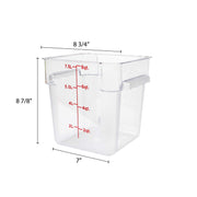 Excellante Polycarbonate Square Food Storage Containers by Restaurant Essentials – 8.0 quarts, Polycarbonate (PC), Clear, Model 849851007529