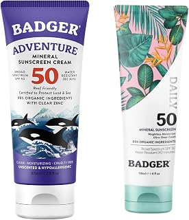 Badger SPF 50 Adventure Cream + SPF 50 Daily Mineral Sunscreen