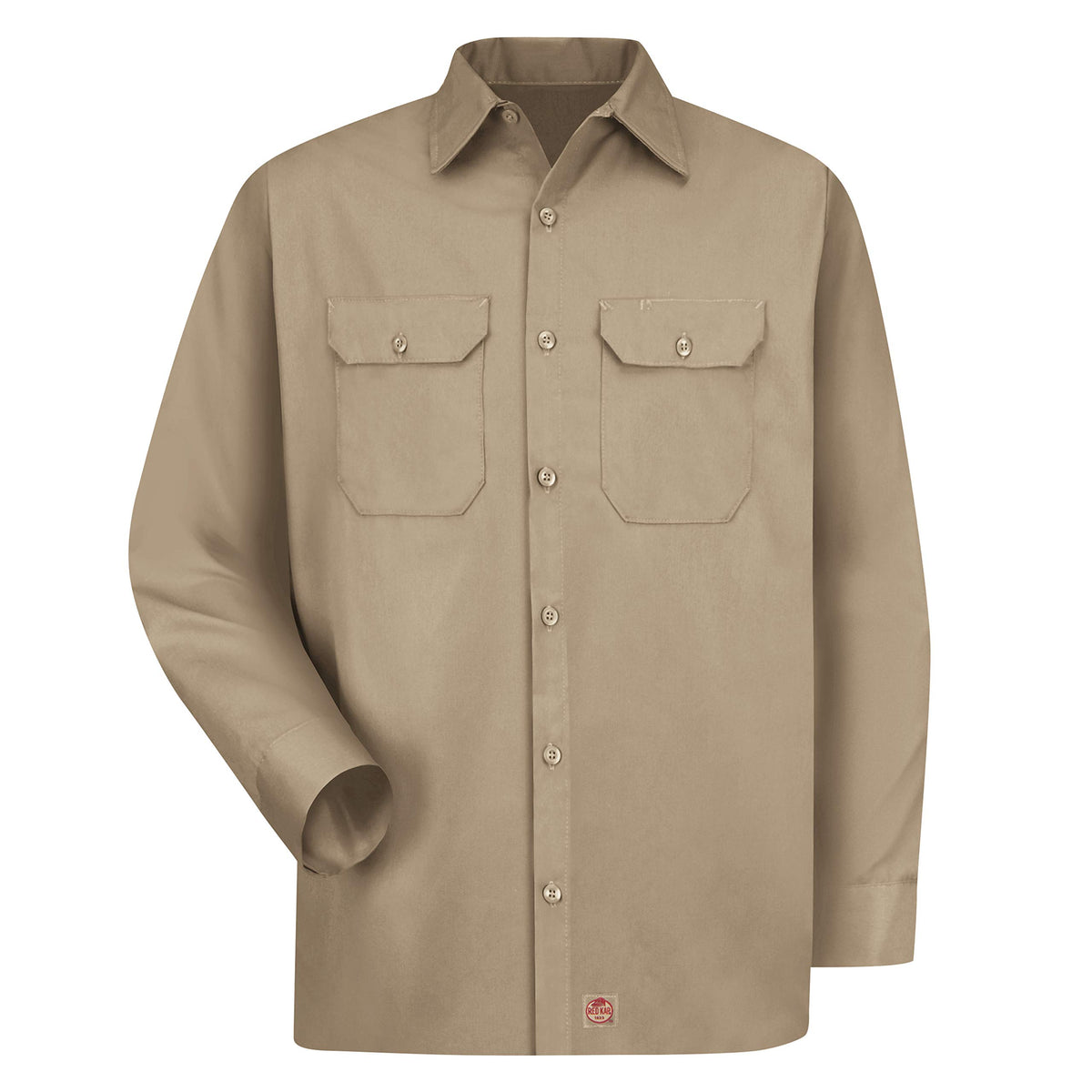 Men's Utility Uniform Shirt by Red Kap – Cotton Blend, Khaki, Model ST52KH RG 4XL