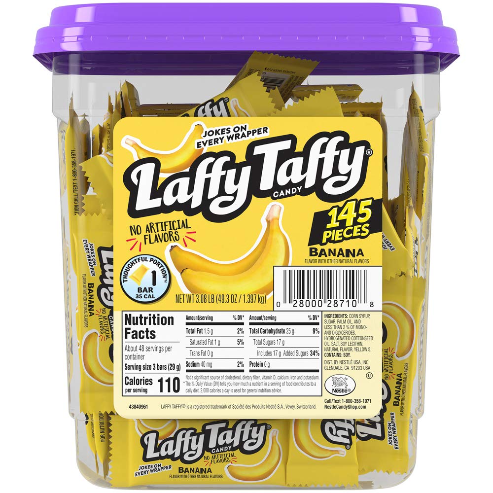 Candy Blue Raspberry and Banana Flavors by Laffy Taffy – 145 Count (Pack of 1), Blue
